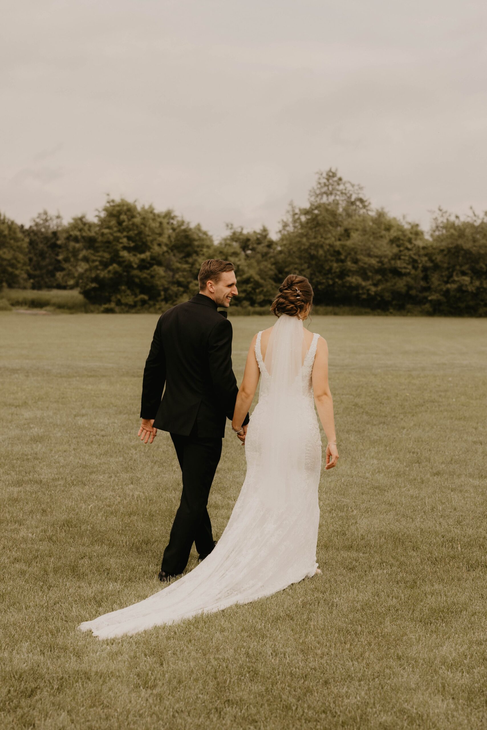 Bride and Groom Walking