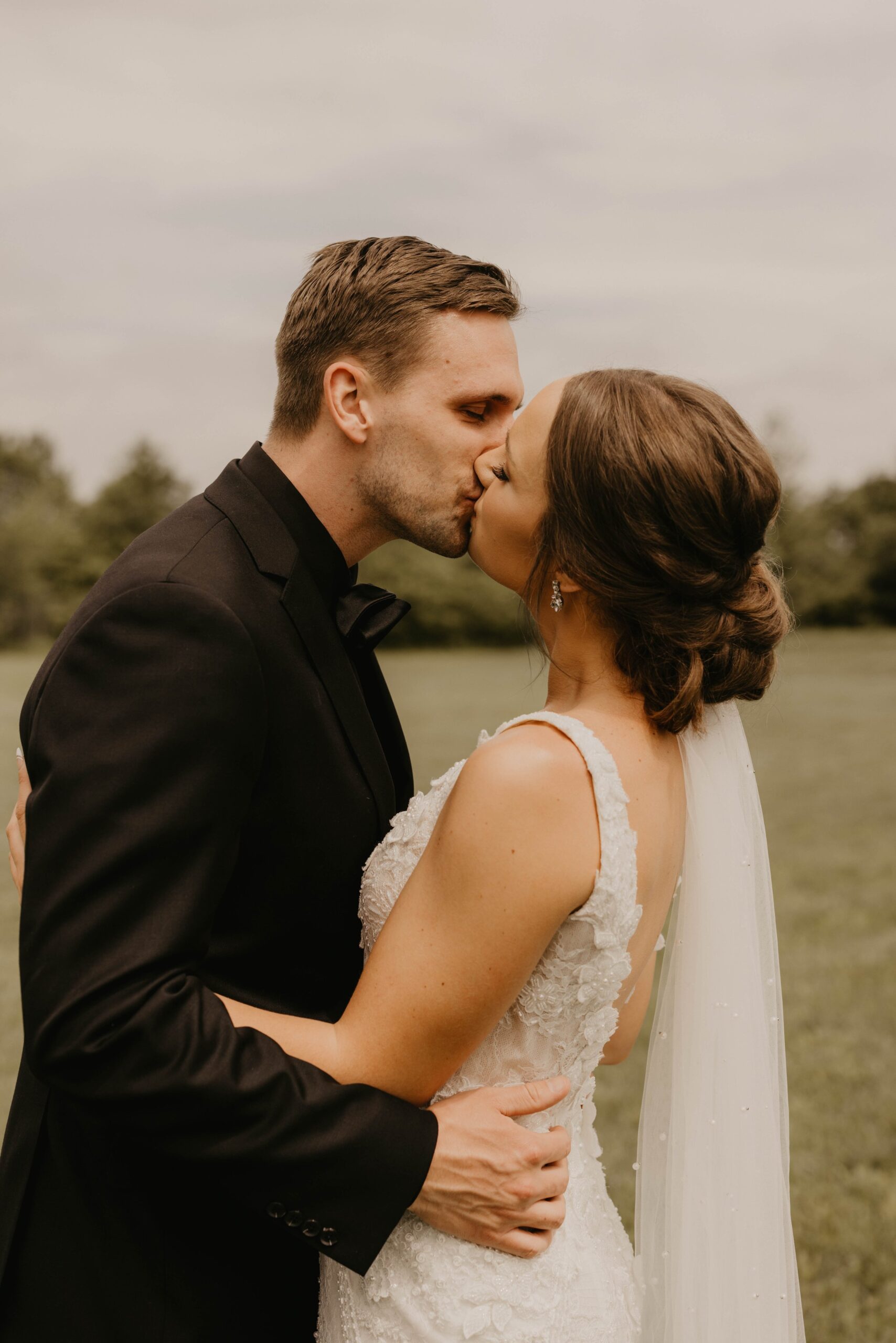 Bride and Groom Kissing