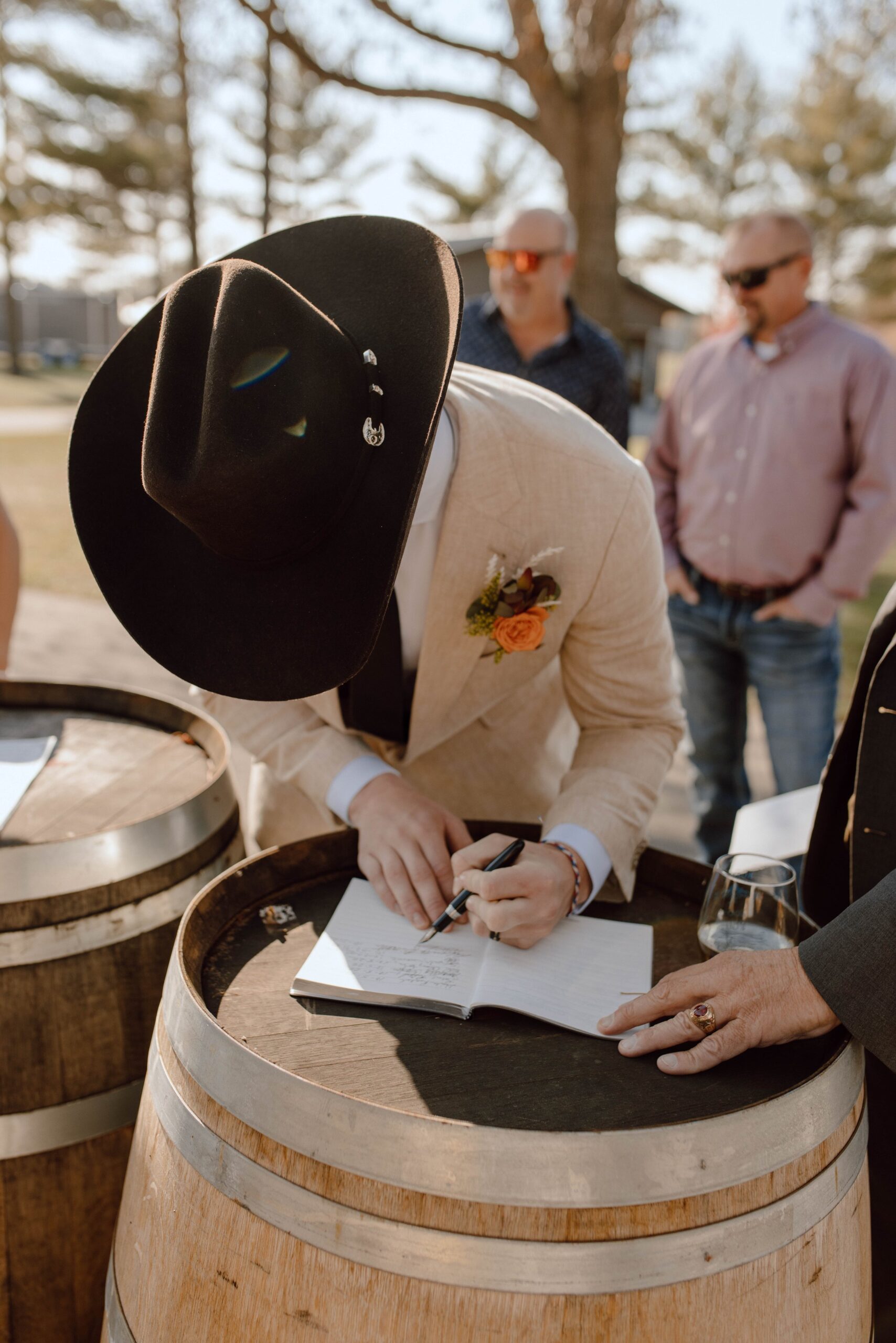 Groom in cowboy