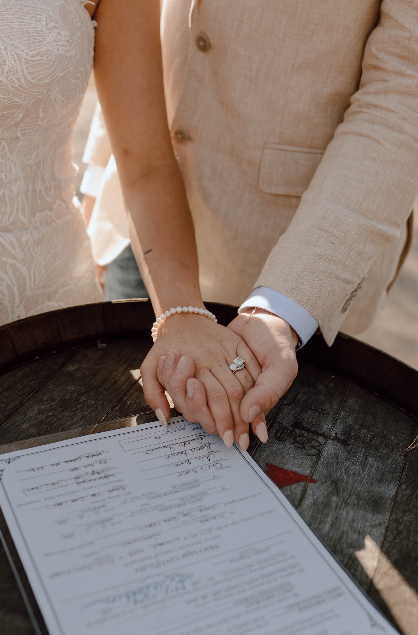 Signing marriage license