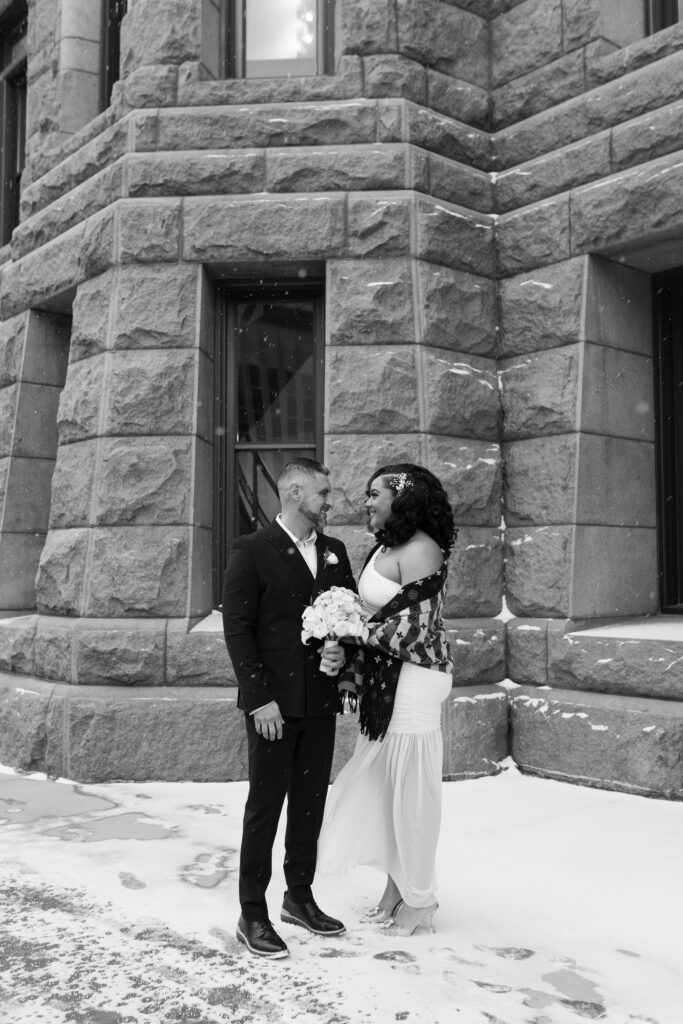 Couple outside Minneapolis City Hall