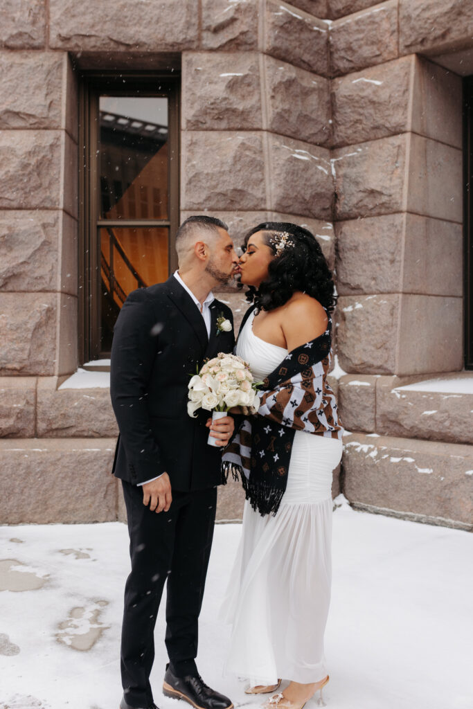 Couple outside Minneapolis City Hall